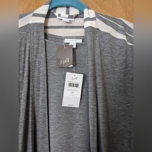 NWT two piece soft J Jill jersey knit dress with long jersey knit cardigan.